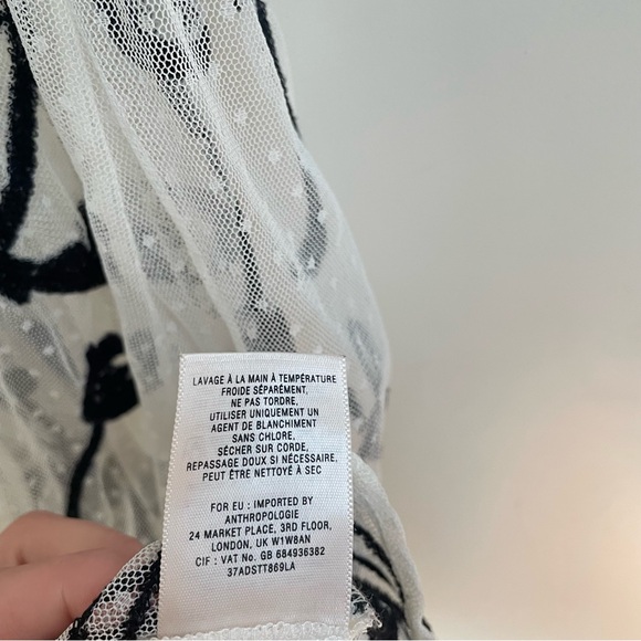 Moulinette Soeurs Ivory Sheer Embroidered Dress Size 6 - Picture 9 of 9